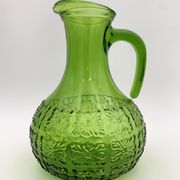 Vintage glass pitcher, chlorophyll green, Italy - 1960s-1970s.