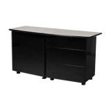 Chest of drawers in black lacquered wood of the 70