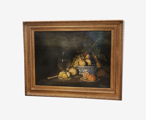 Huile sur toile "les fruits"