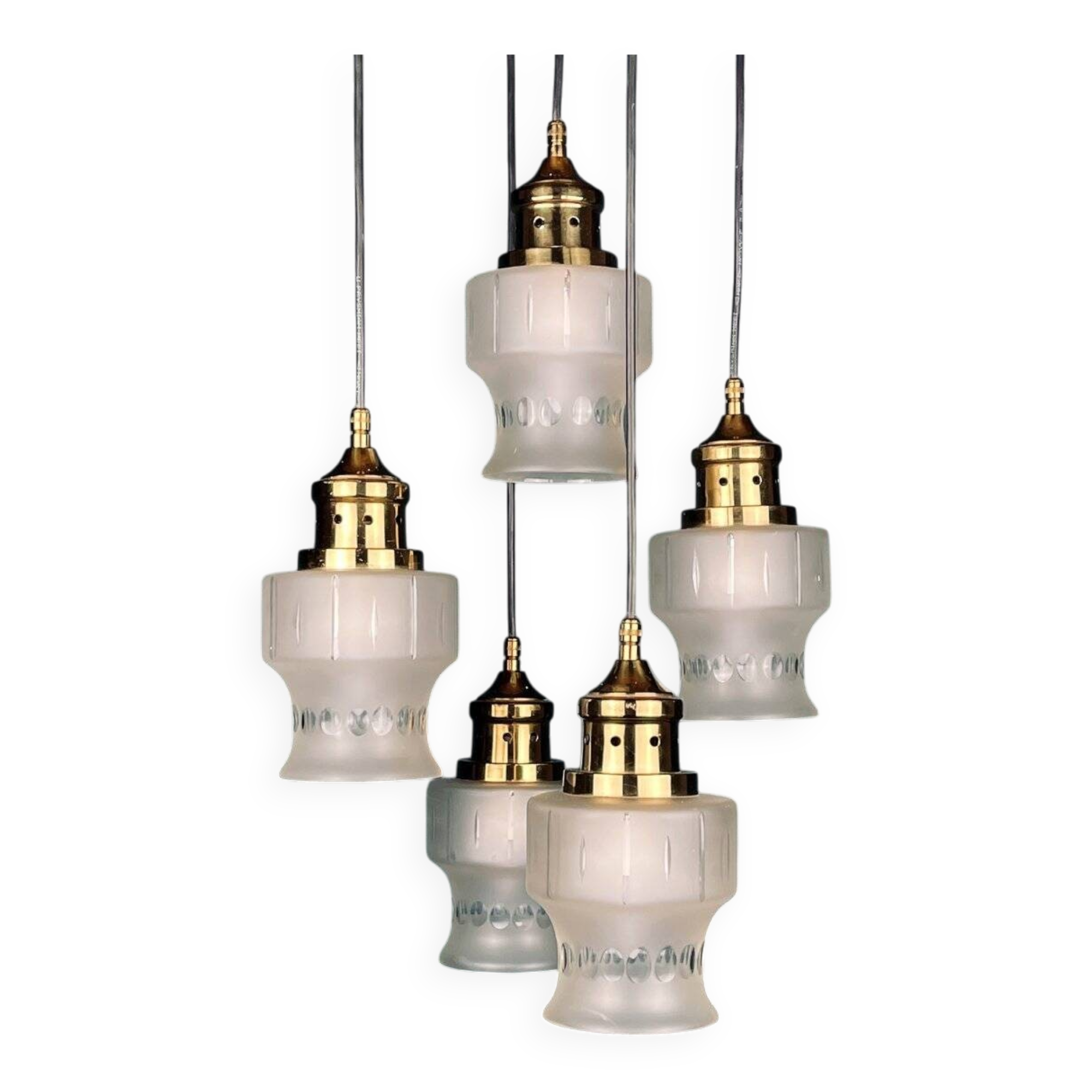 Mid-century glass cascade chandelier, Italy, 1970s.