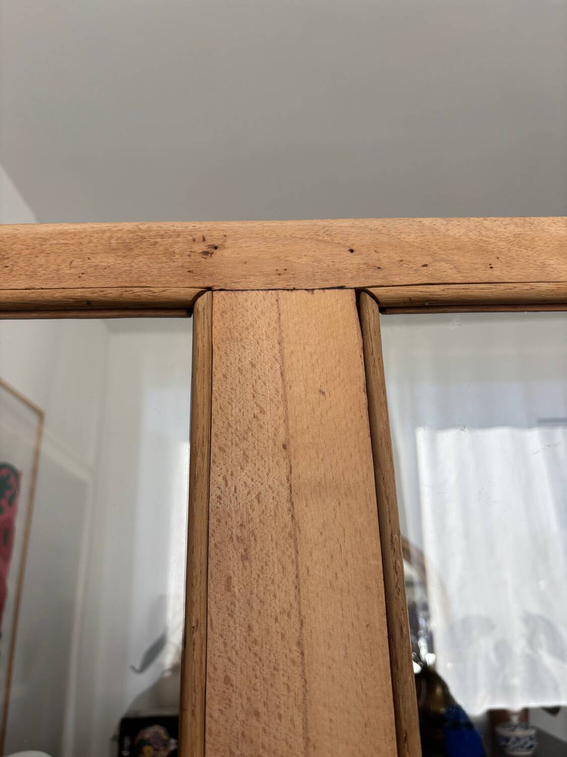 Renovated Parisian art deco solid wood display case