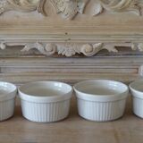 4 vintage ramekins in white ceramic