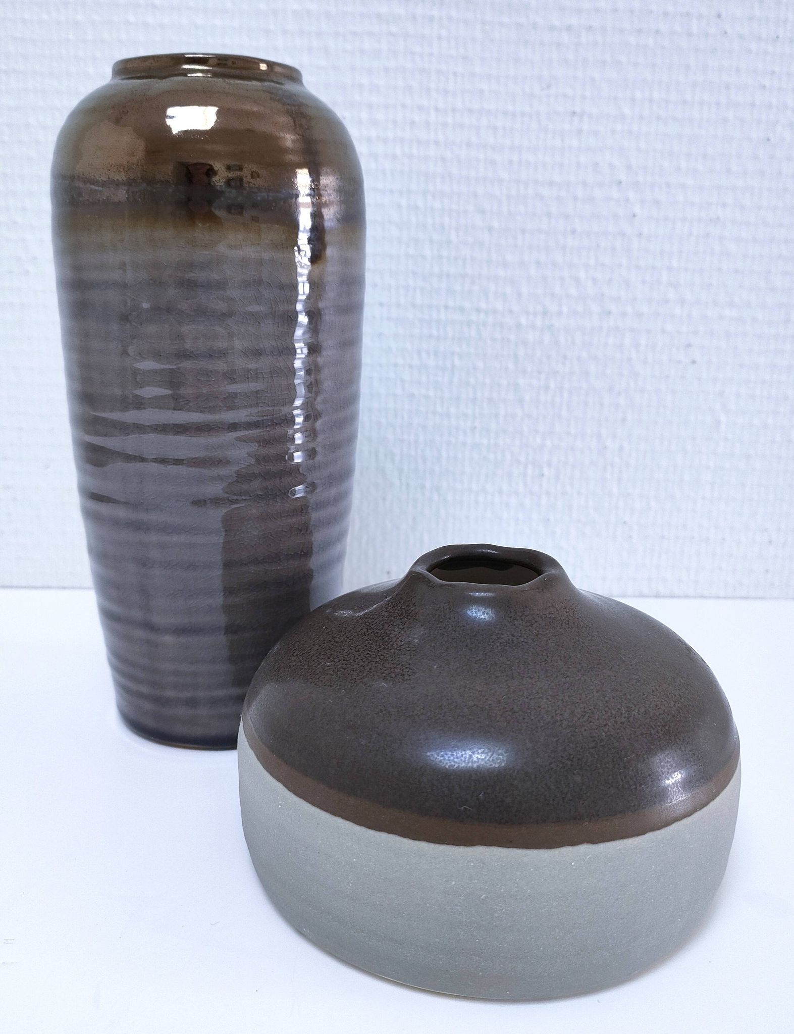 Two Broste Copenhagen designer ceramic vases