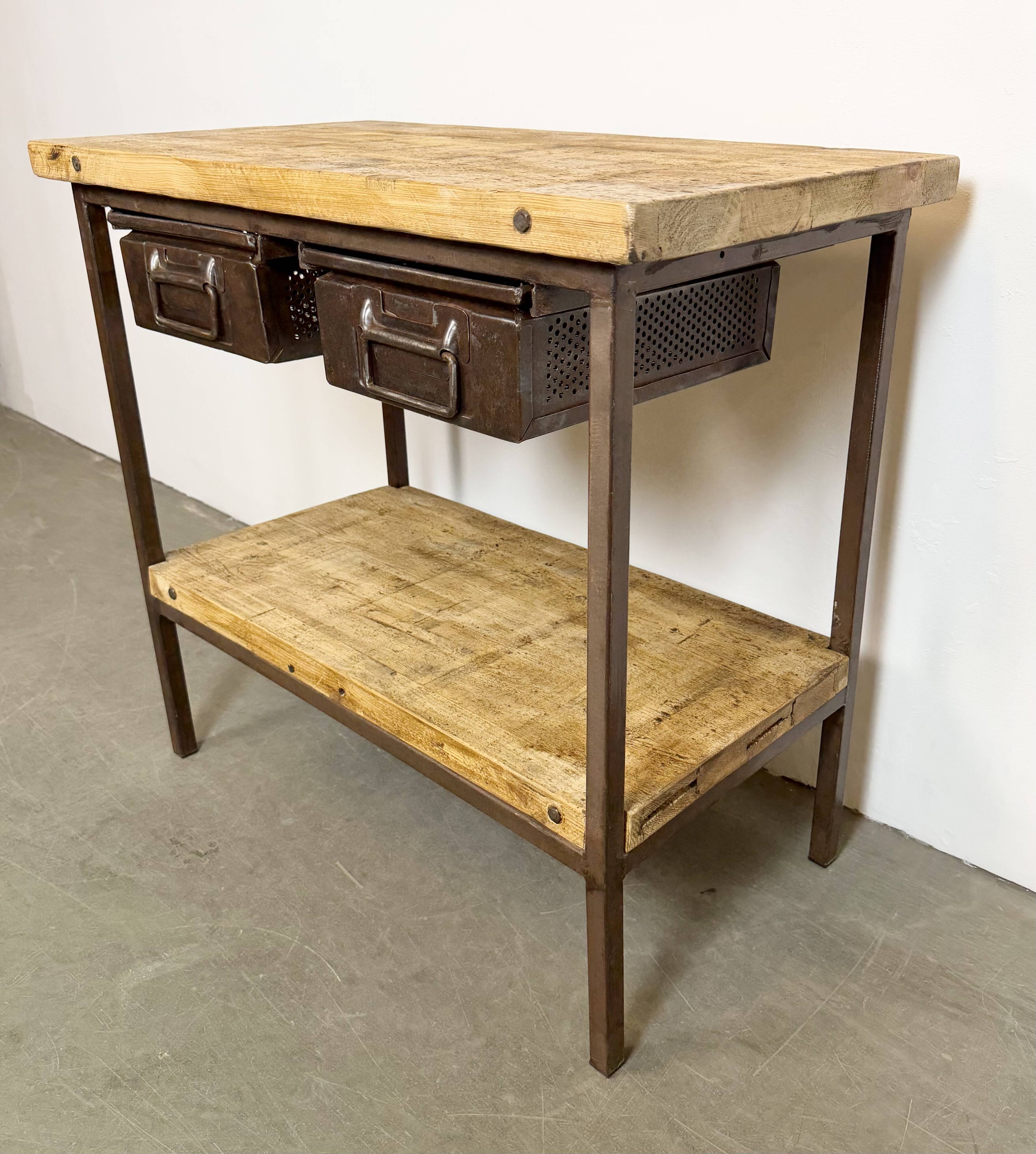 Vintage Industrial Worktable, 1960s
