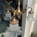 Chandelier " Art Nouveau " Bronze Solid gilded