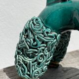 Spaghetti Green Ceramic Poodle Dog