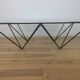 Table basse fil d'acier et plateau en verre