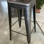 Tolix h75 industrial high bar stool, stackable, varnished metal.