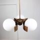 Vintage Italian Copper & Opaline Glass Chandelier