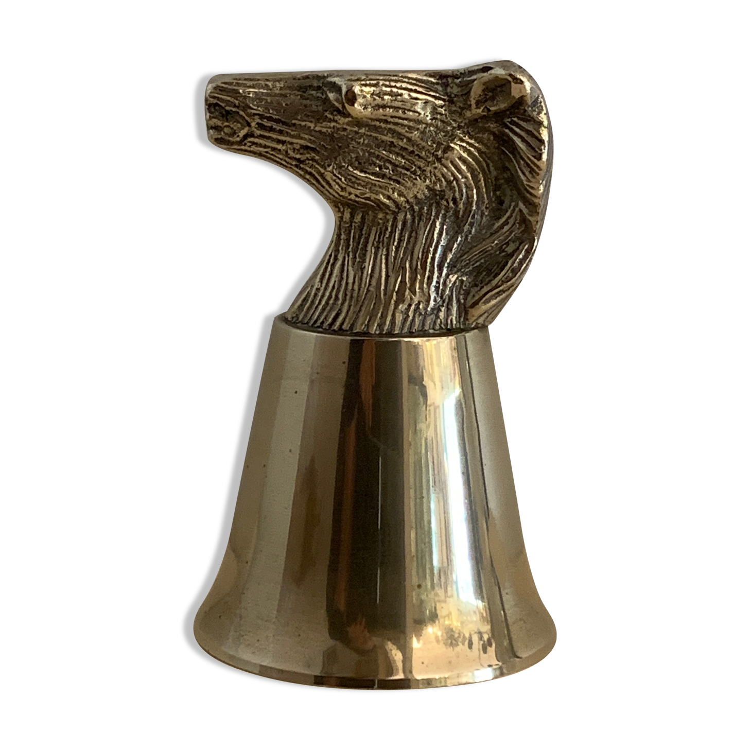 Glass or stirrup cup Gucci horse metal silver
