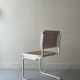 Cesca B32 vintage design chair in white metal and cane by Marcel Breuer