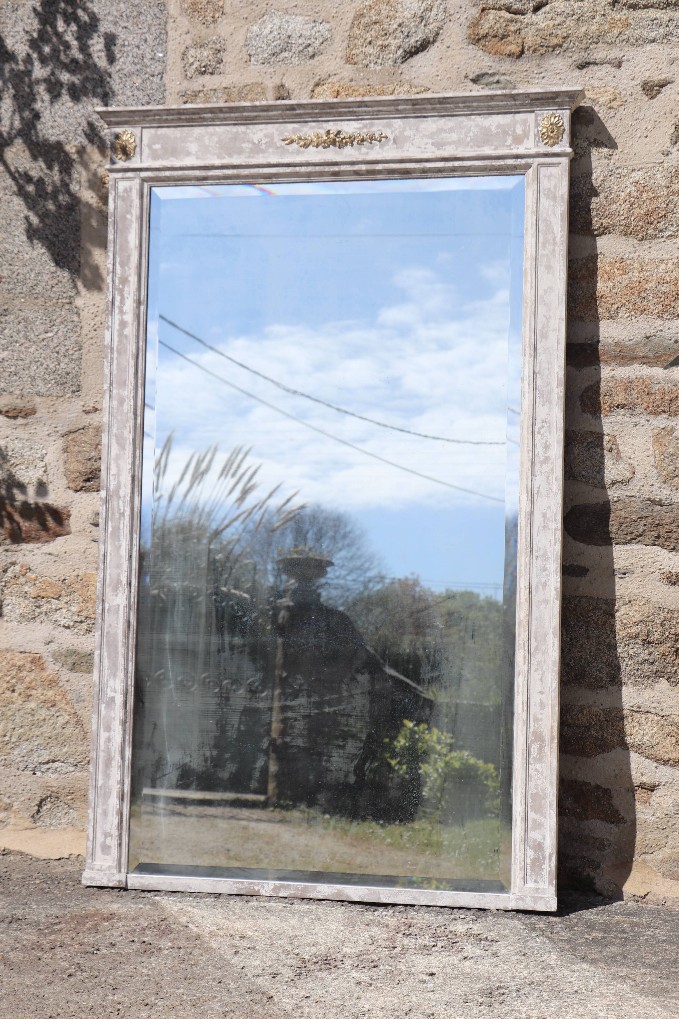 Louis XVI-style trumeau mirror  - 168x106cm