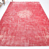 7x10 pale red large turkish rug, 203x310cm
