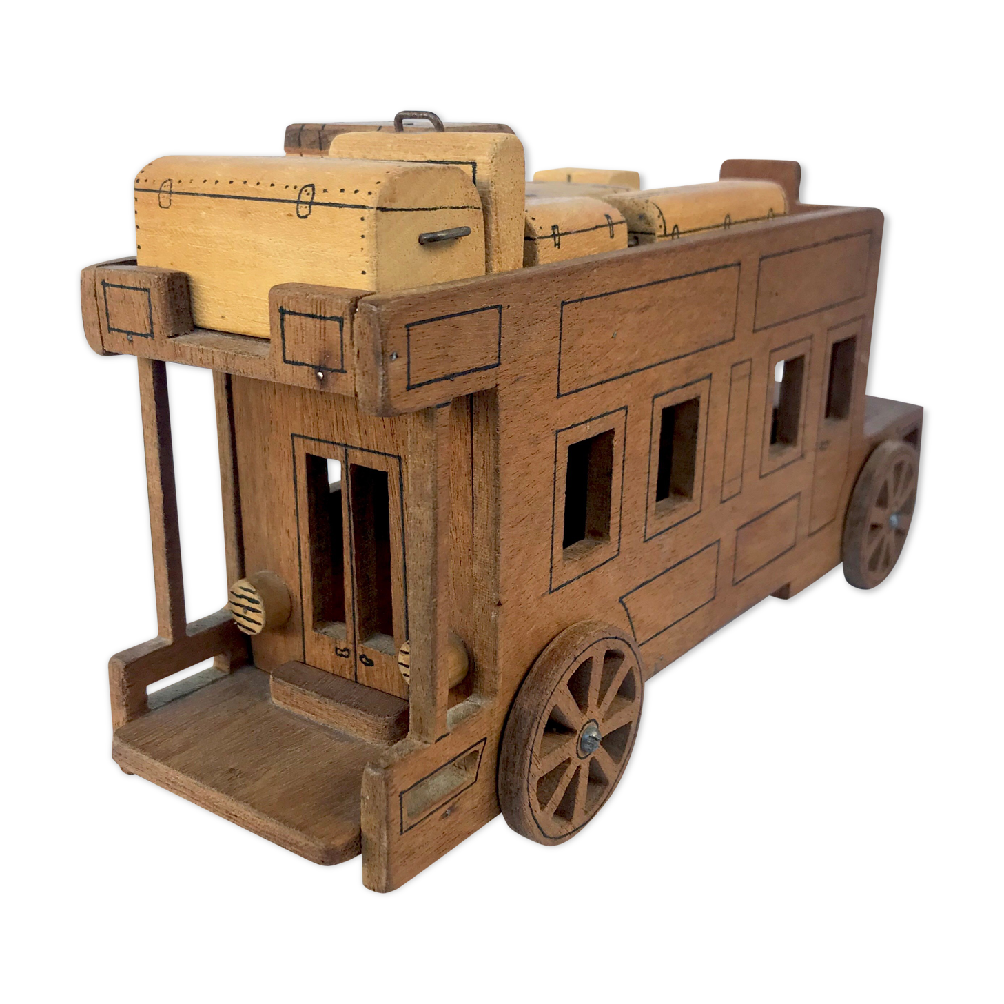 Handmade wooden bus