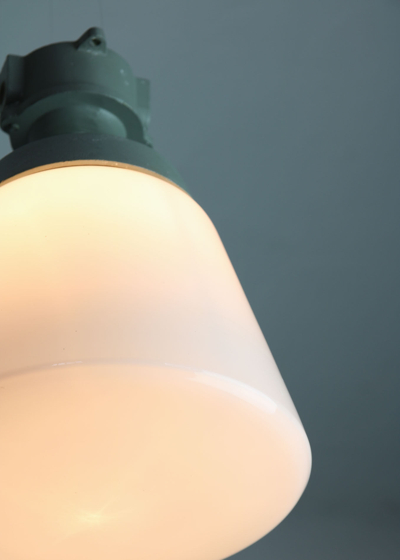 Vintage opaline glass pendant lamp, 1970s