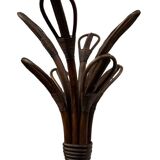 Free-standing rattan coat rack