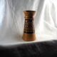 High arched vase, round hollow patterns and spikes, black and ocher seventies vibe - Bay Keramik - 70'