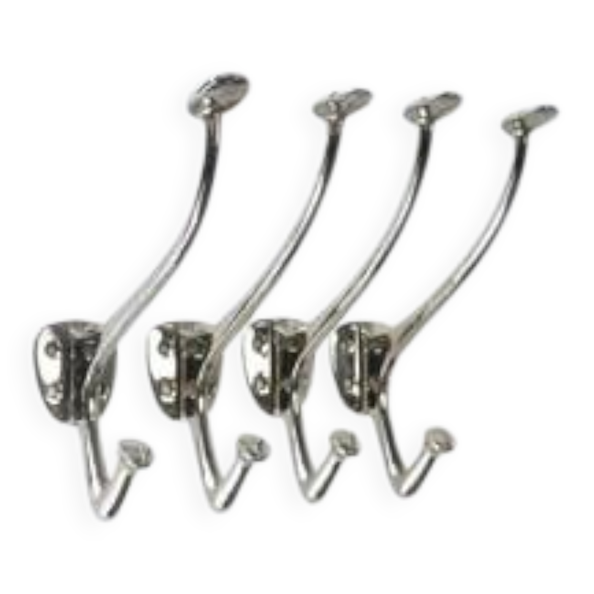 Up to 4 Adolf Loos Art Nouveau Nickel Brass Wall Hooks Café Capua Vienna