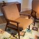 Vintage Scandinavian armchair "Theodor" in terracotta boucle.