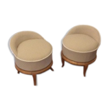 Pair of poufs/dressing stools