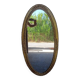 Miroir ovale 134cm bois et stuc doré debut XXem