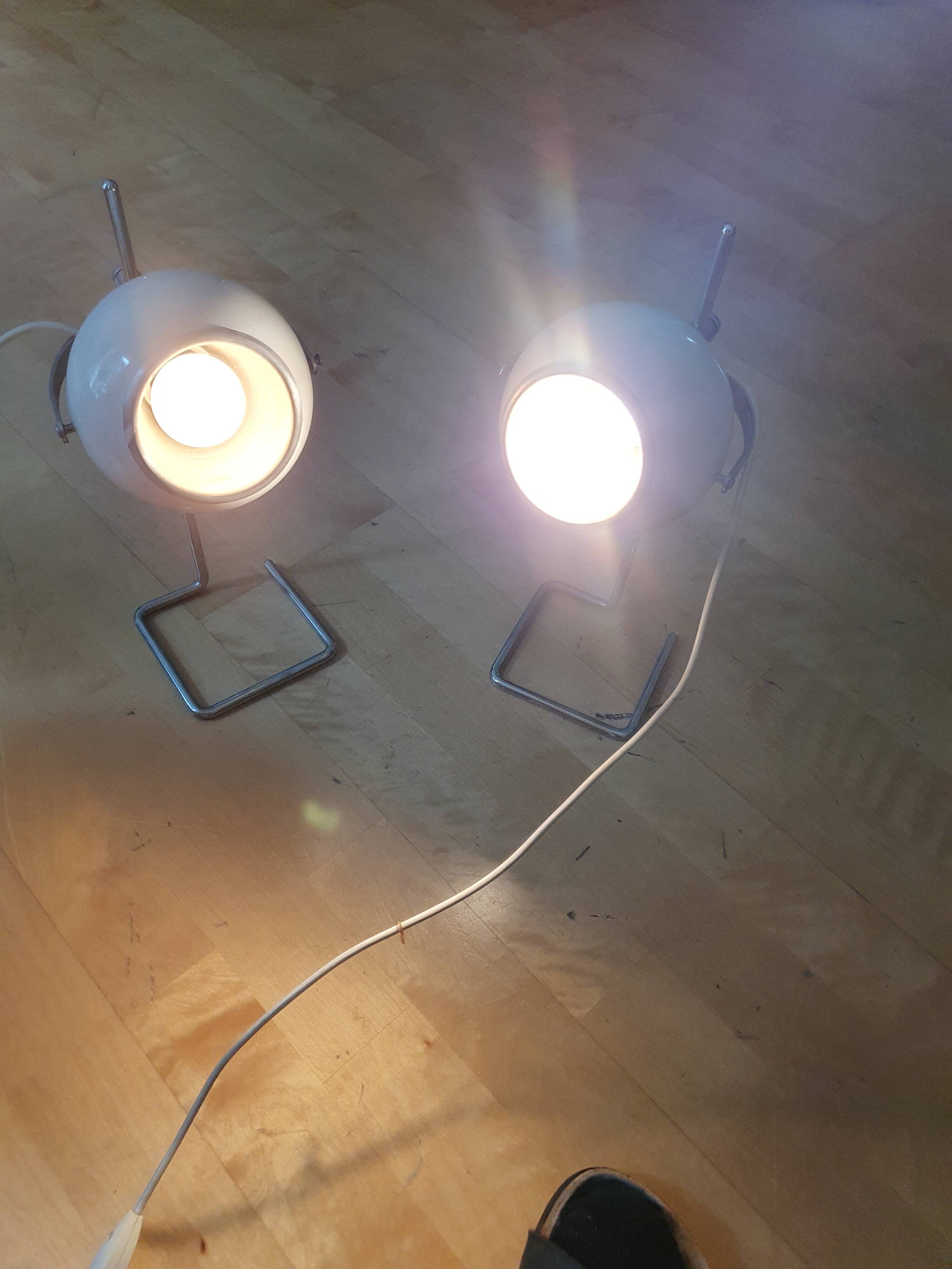 Pair of vintage eyeball lamps