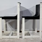 Pair of Lacquered Wooden chairs, signed P.Gautier -1960