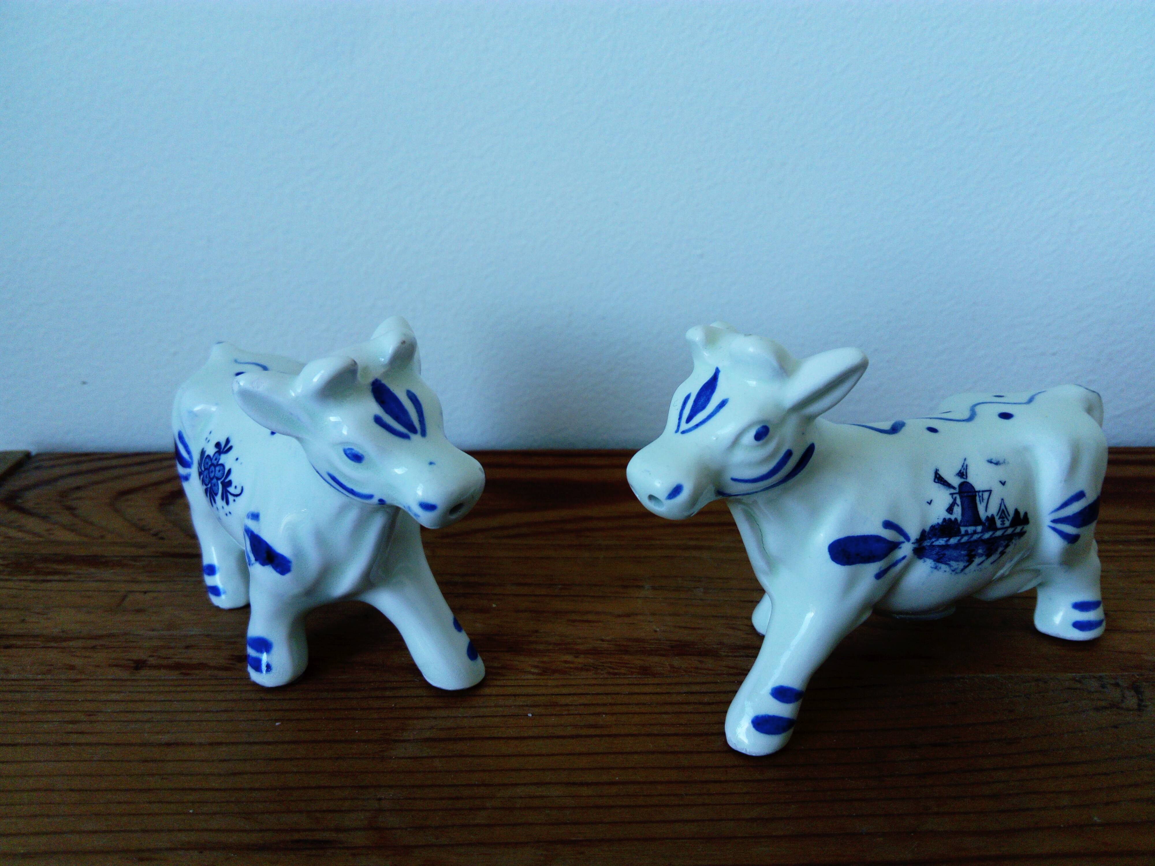 Delft Blue Cow Salt and Pepper Shakers