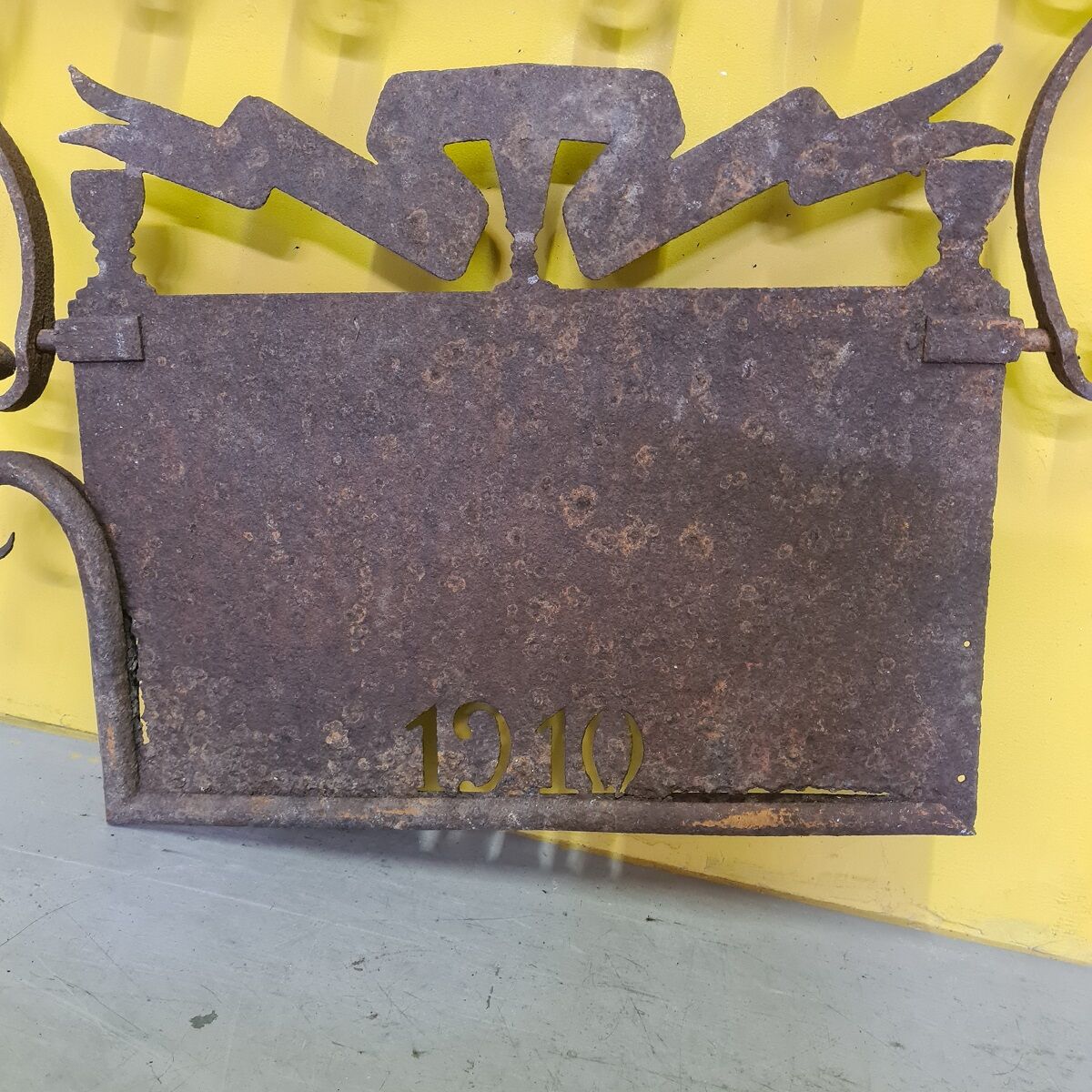 Antique French Wrought Iron Shop Signboard from 1910