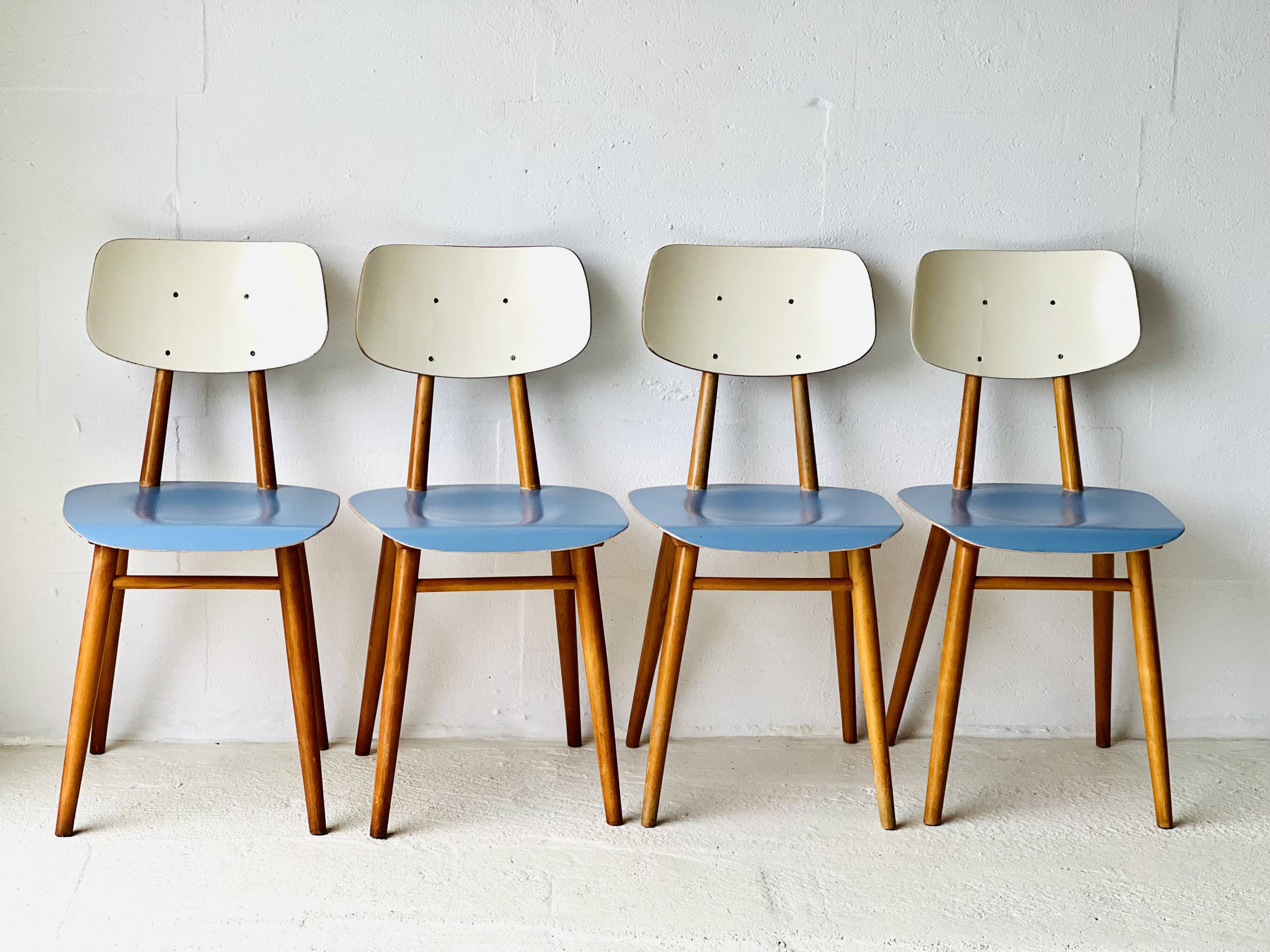Chaises de salle à manger vintage de Ton, 1960'