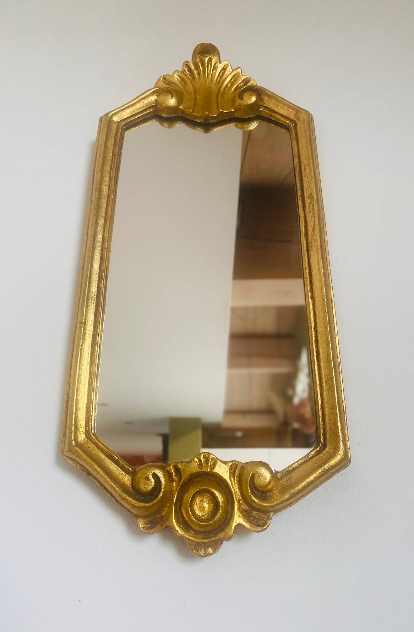 Antique gilded mirror.