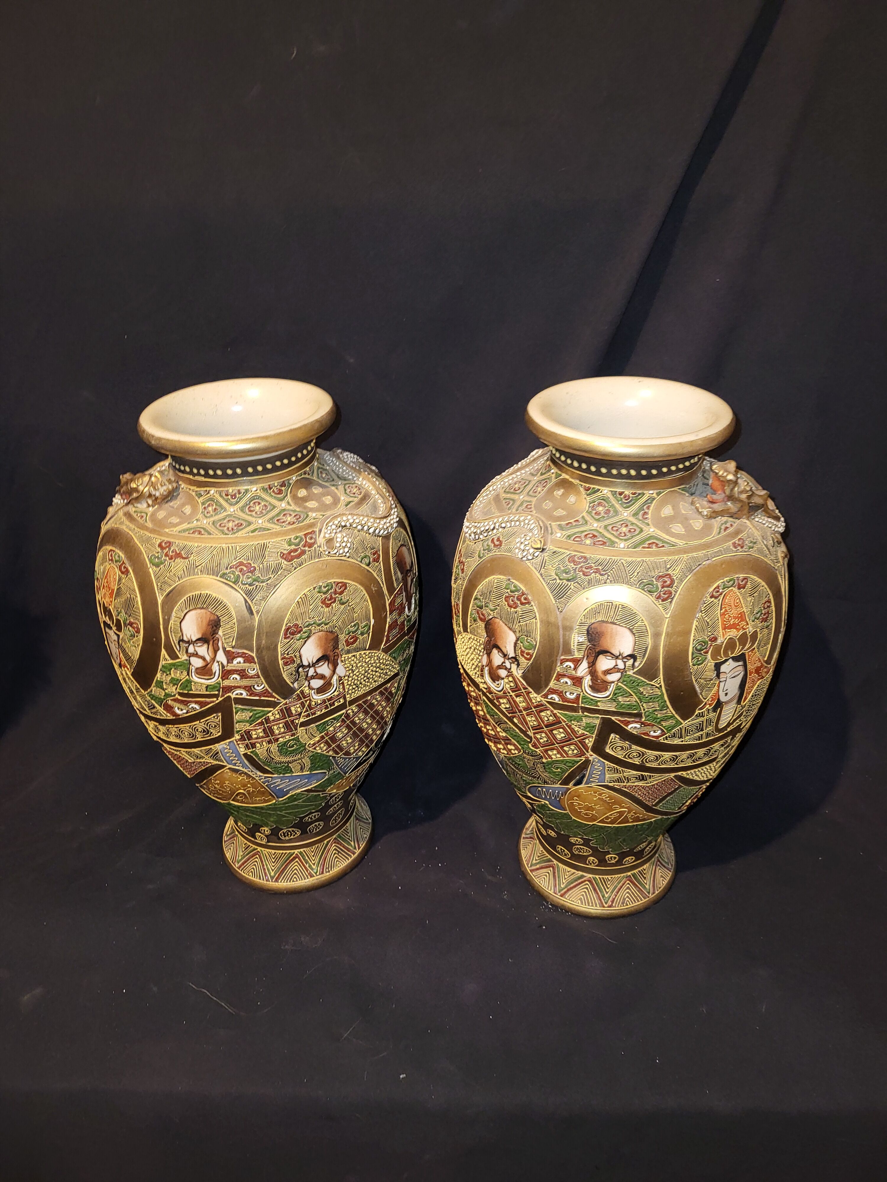 Paire de vases satsuma Japon circuit 1930
