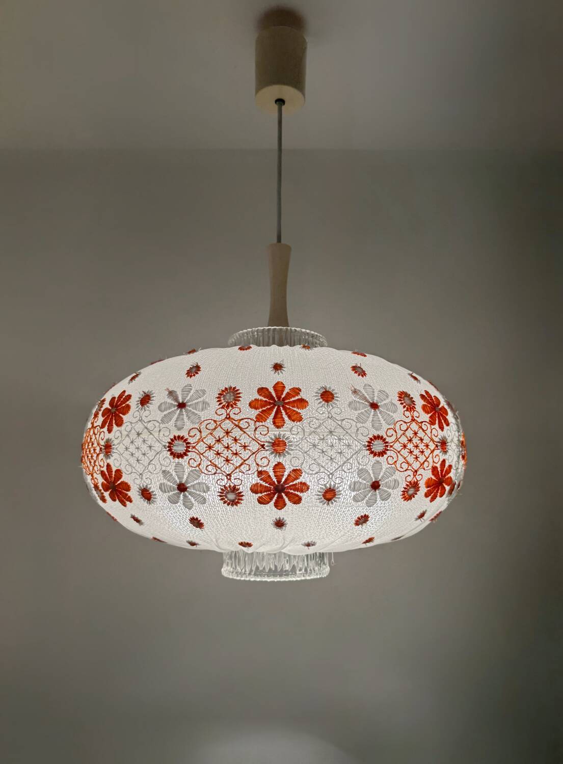 60s embroidered lantern chandelier