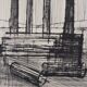Bernard Buffet : Temple en ruine (Pompéi) - Gravure originale