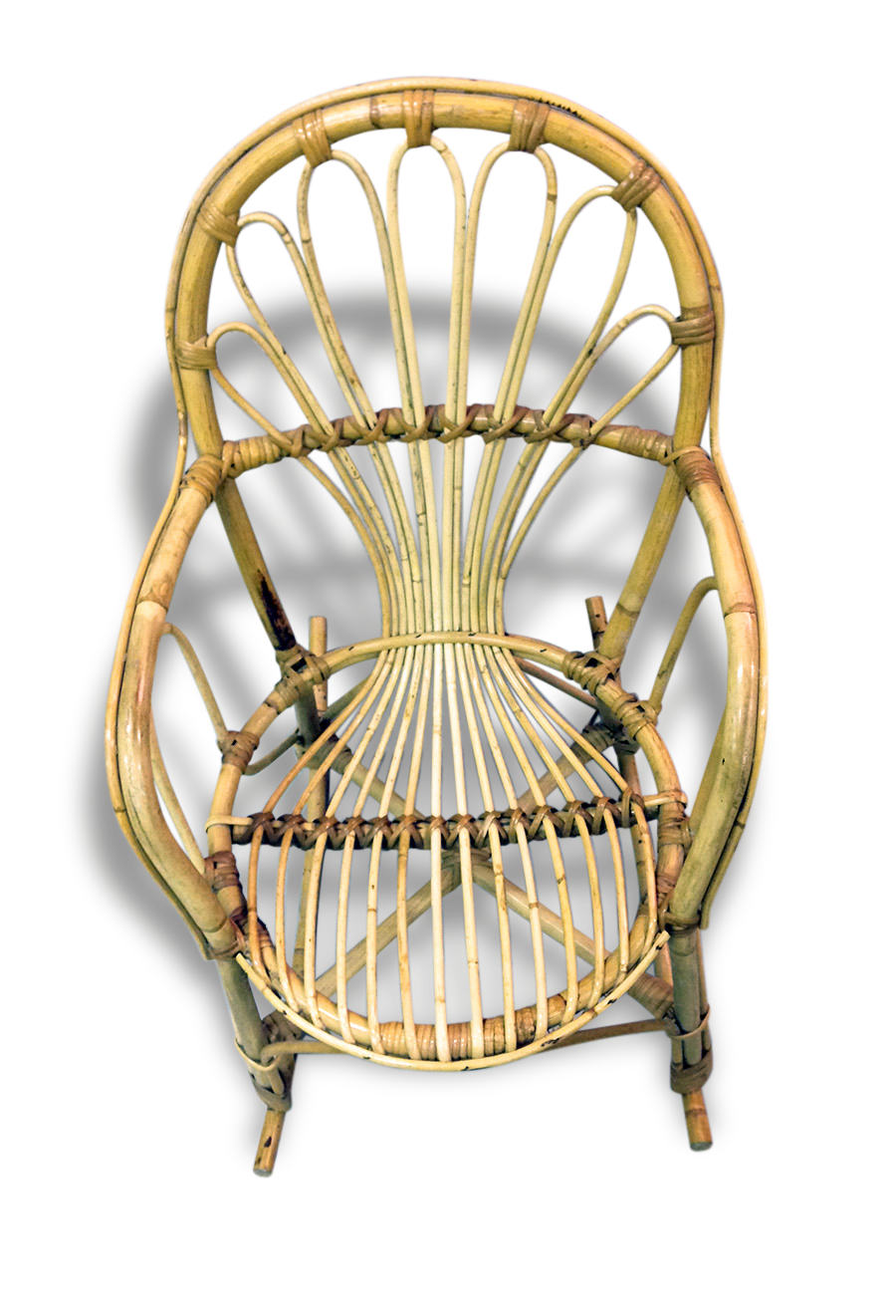 Rocking chair child vintage rattan