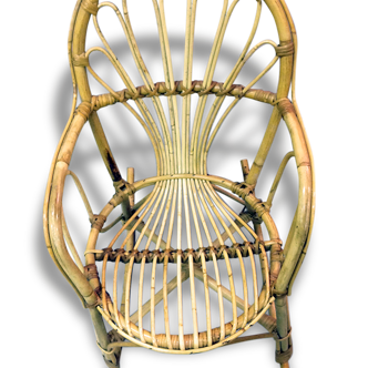 Rocking chair child vintage rattan