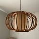 Curved wood pendant lamp 1960