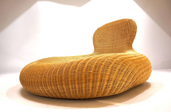 Fauteuil Storvik en rotin par Carl Öjerstam pour Ikea, 2001