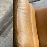 EA 208 camel leather armchair by Charles Eames for Herman miller