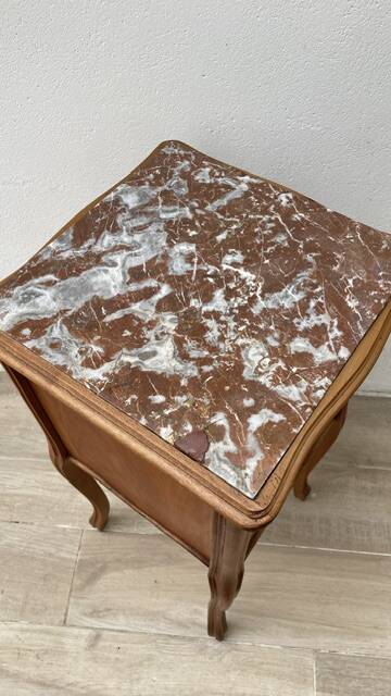 Nightstand Antique Wood and MARBLE