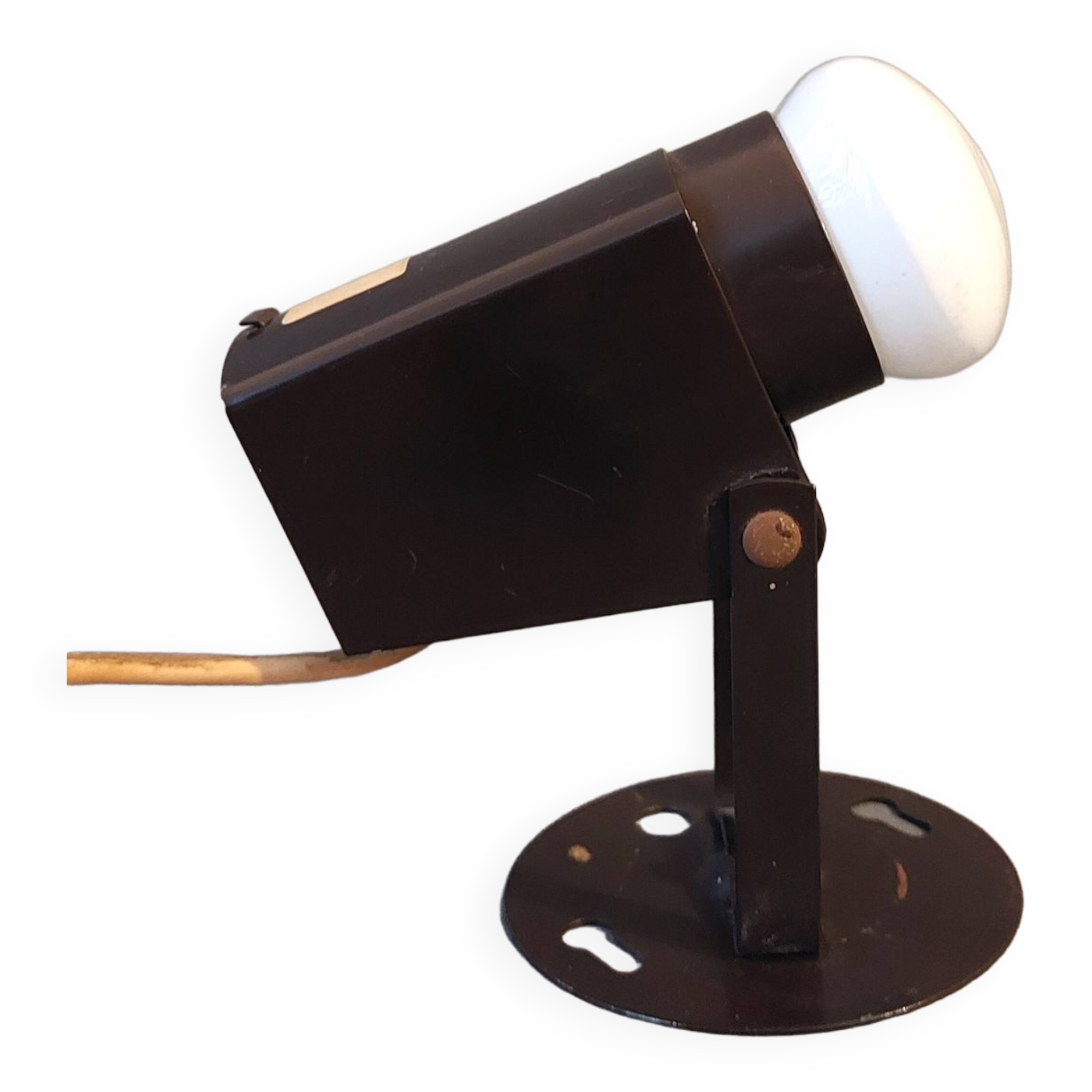 Lita 1950 wall lamp in vintage brown metal.