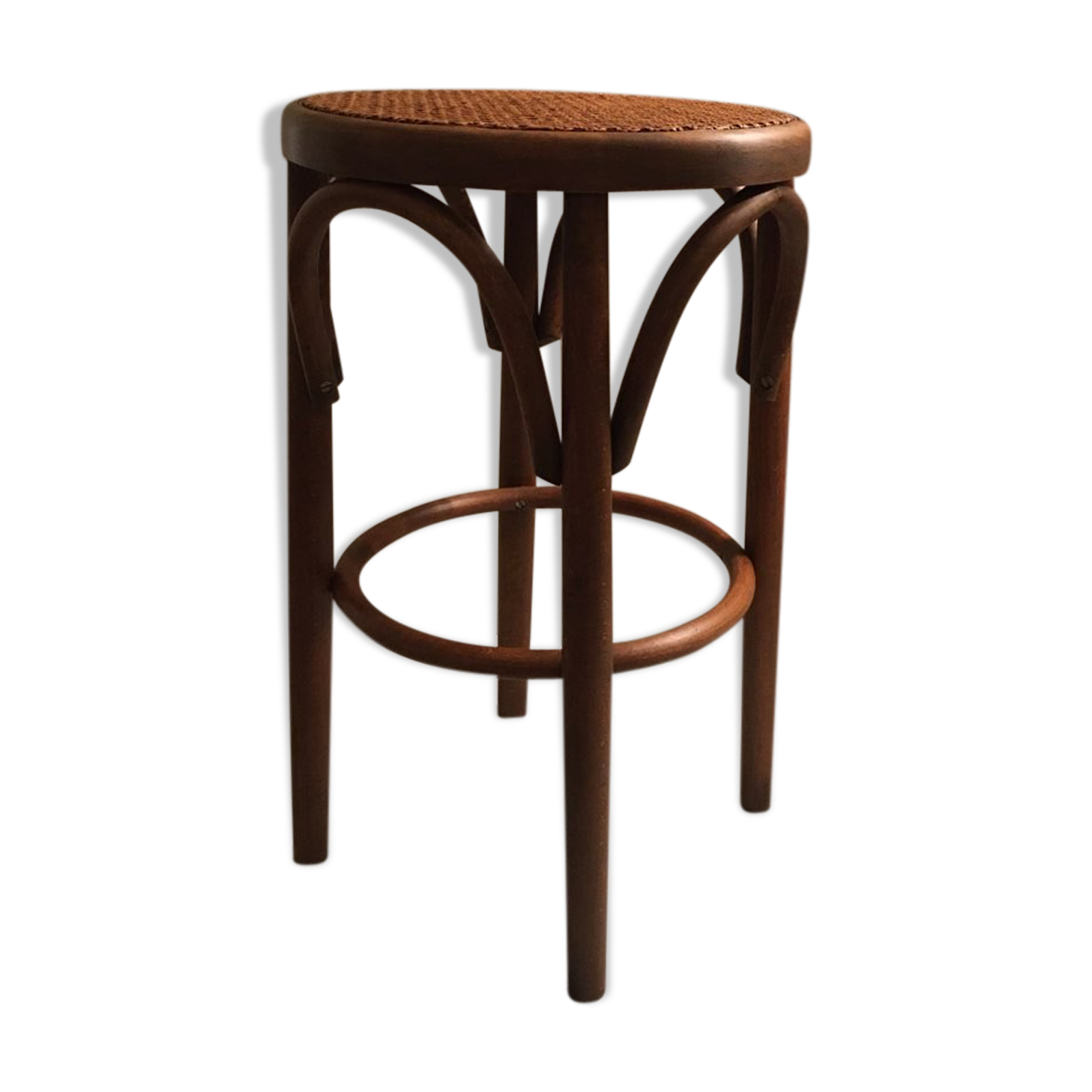 Canned wooden stool