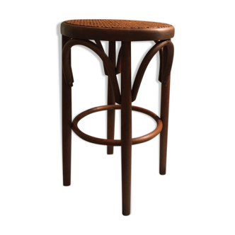 Tabouret canné bois tourné