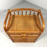 Rattan chest of drawers bedside table 1980’s