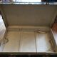 Old wooden brass leather trunk