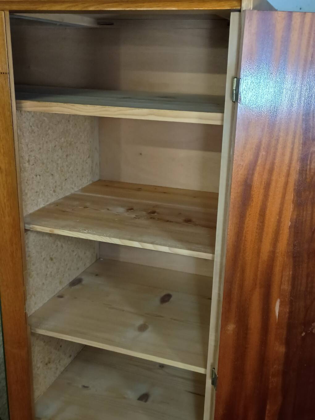 1960s Scandinavian wardrobe with two doors and mirror, easy assembly.