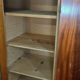 1960s Scandinavian wardrobe with two doors and mirror, easy assembly.