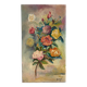 Roses, huile sur panneau signée Frigola 1965