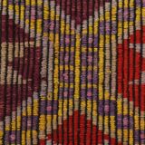 5x8 Burgundy & Yellow Geometric Kilim Rug, 160x258Cm