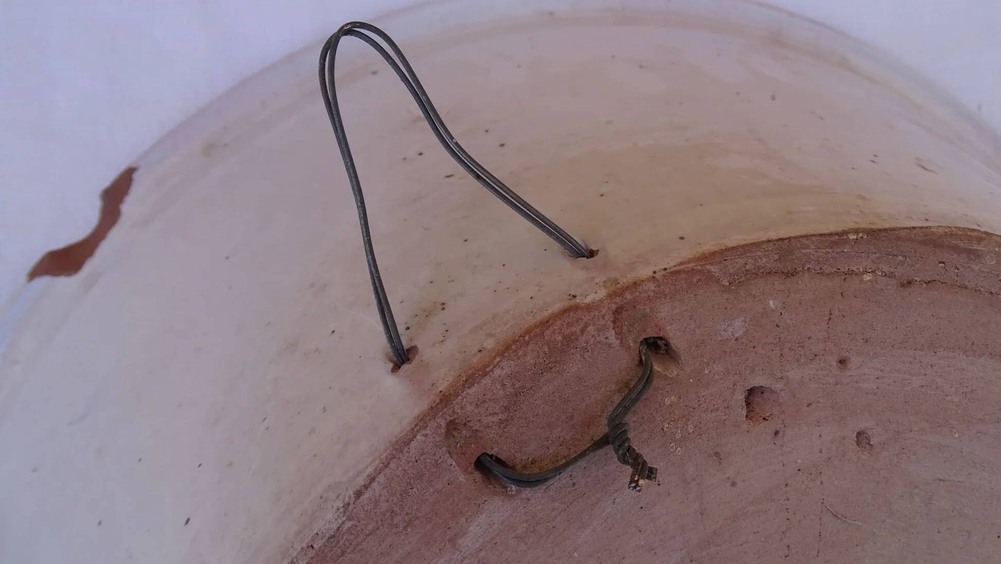 Grand lebrillo vintage en faïence espagnole Triana avec coq